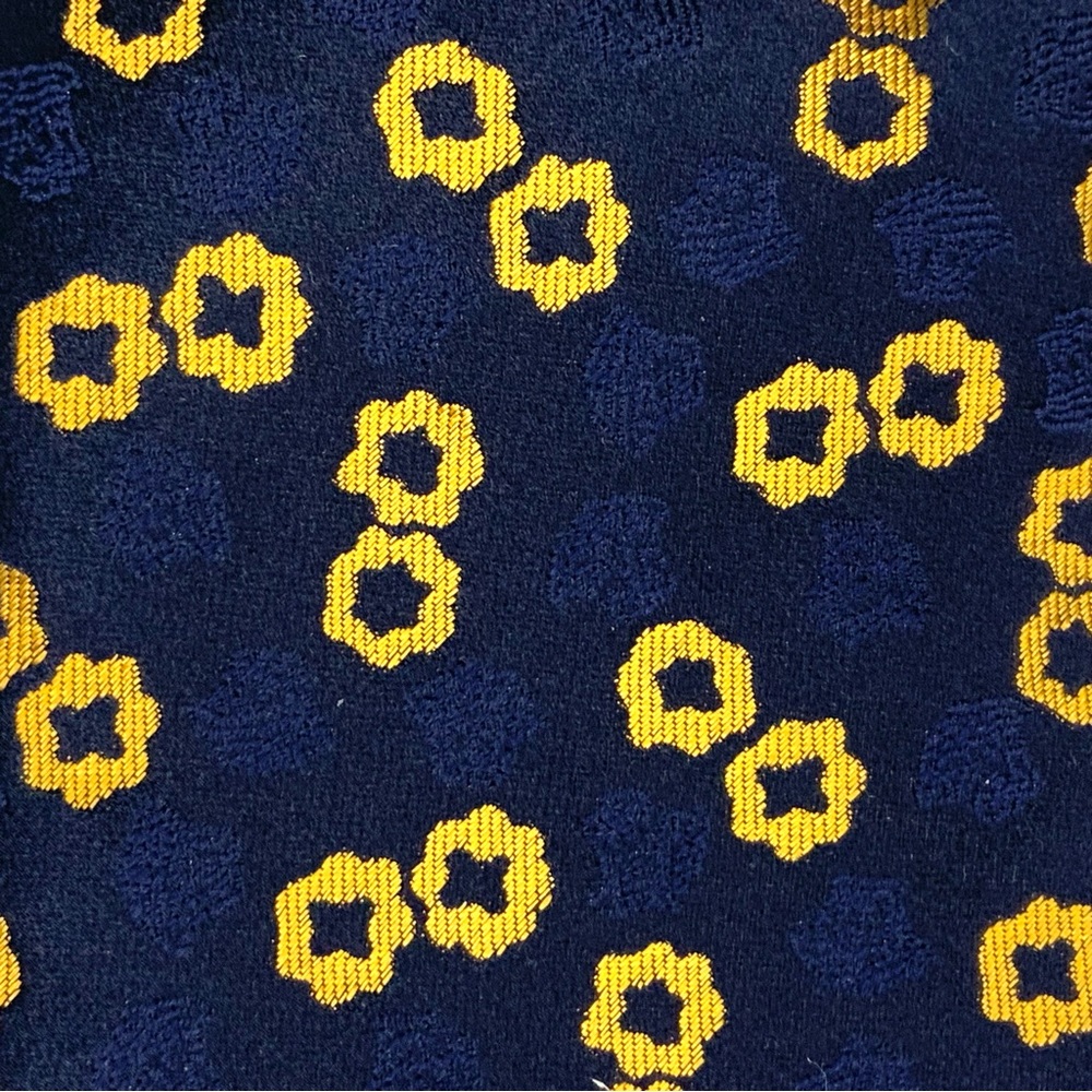 Versace Navy & Metallic Gold Silk Tie